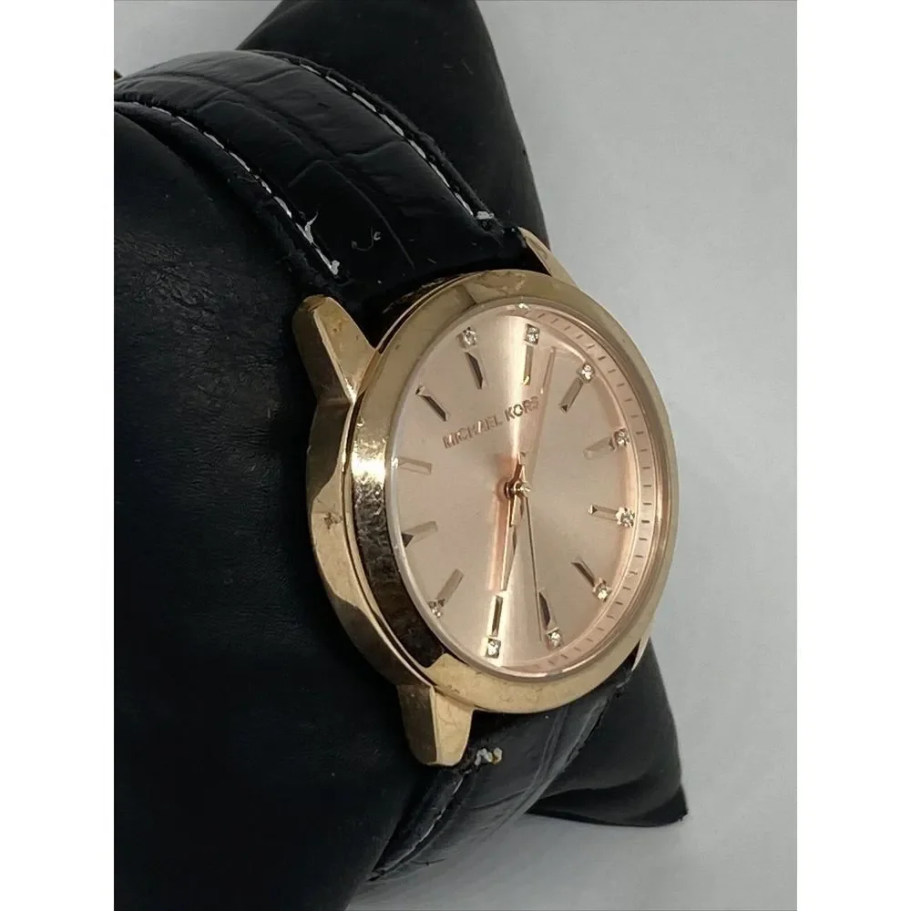 Michael Kors Elena MK3609 Women's Black Leather Analog Dial Quartz Watch WO283 - Picture 5 of 12